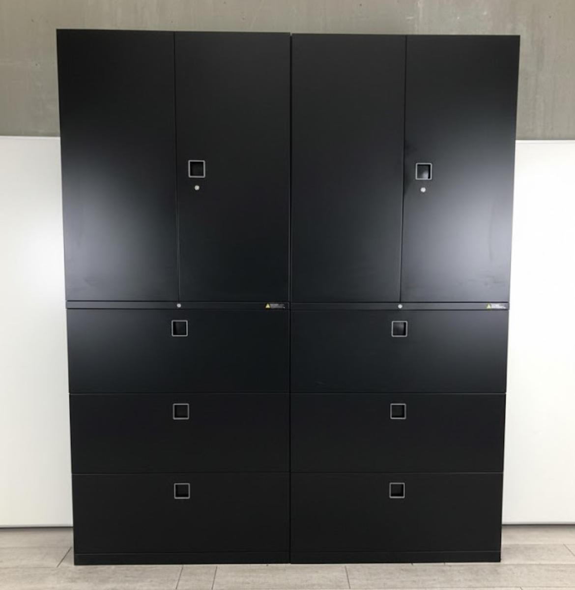 2台1セット！オカムラ製レクトラインの書庫セットが入荷！両開き＋3段ラテラルの便利な組み合わせで書類をスッキリ整理/ブラック仕様の高品質スチールキャビネットで、オフィス収納をスマートに改善できます。/オススメ(おすすめ) /人気商品【弊社使用欄：A01044714　 /　A01044713】
                        レクトライン
                                    中古
            