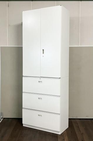 【中古】シンライン HTM-149HVS-W9 イトーキ（ITOKI） ハイキャビネット／両開き＋3段ラテラル