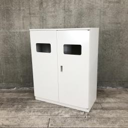 ■イトーキ（ITOKI）製　■シンラインシリーズ　■両開きリサイクルユニット（分別ダストボックス）　H1130㎜　■ペール×2個付き　■ホワイト　■天板/ベース付き 【弊社使用欄：A01040207】