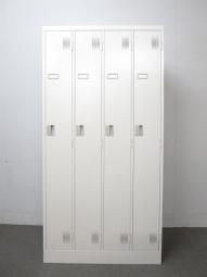 【スタンダードなデザインで使いやすい！】■4人用ロッカー　ホワイトグレー　W900×D515×H1790mm　■個人の衣服や荷物をしっかり管理！