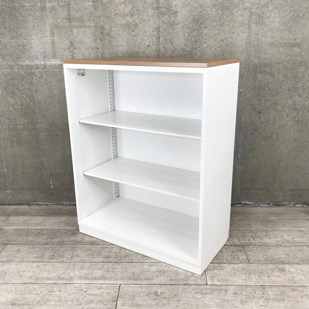 【見える化とコスパにフォーカスしたオープン書庫！人気シリーズのローキャビネット！】■コクヨ（KOKUYO）製　エディア（EDIA）　オープン書庫　ローキャビネット　H1120㎜　■天板/ベース付き　■本体：ホワイト　天板：ナチュラル木目調
                        エディア
                                    中古
            