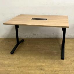 コクヨ　ビエナ　ミーティングテーブル　角型天板・T字脚タイプ　W1200×D900　木目天板（ラスティックミディアム）×ブラック脚　■弊社使用欄【A01037214】