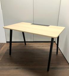 希少/おすすめ/人気　　内田洋行（UCHIDA）製　LEMNA(レムナ)シリーズ  片面タイプ　【2021年製】　W1200×D700×H720　天板:ライトファインウッド×脚:エルブラック　配線カバー