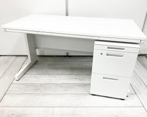 【横幅1400サイズ！】内田洋行/スカエナ/ホワイト　平机＋ワゴンセット