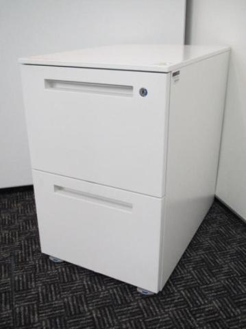 【A4ファイルが沢山収納可能な２段ワゴン！平机に合わせて設置がオススメ！】■イトーキ製　CZRシリーズ　2段ワゴン　デスクインワゴン　■シリンダー錠　■ホワイト