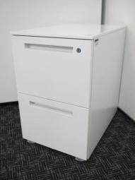 【A4ファイルが沢山収納可能な２段ワゴン！平机に合わせて設置がオススメ！】■イトーキ製　CZRシリーズ　2段ワゴン　デスクインワゴン　■シリンダー錠　■ホワイト