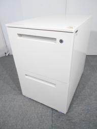 収納に便利な２段ワゴン入荷！！人気のホワイトワゴン！A4ファイルが上下段で収納可能です【関西倉庫在庫】【弊社使用欄：A01049601】