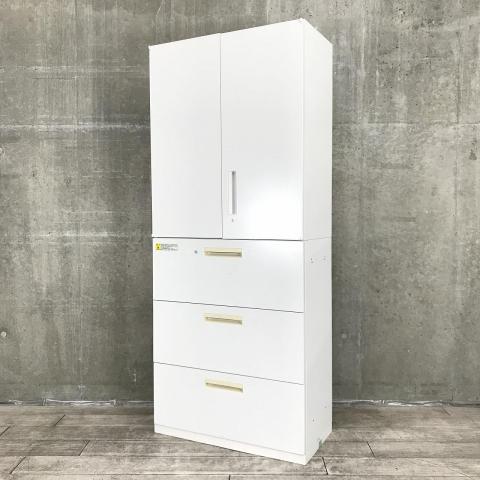 【中古】HSシリーズ 5-820-5212 N3 / 5-825-7052 ウチダ（UCHIDA) ハイキャビネット／両開き＋3段ラテラル