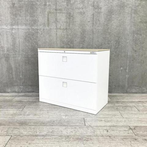 【中古】レクトライン 4BG1ZC　ZA75 オカムラ（okamura） ローキャビネット／ラテラル