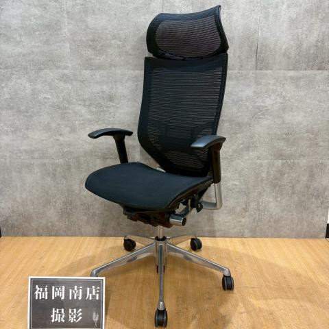【中古】バロンメッシュチェア  オカムラ（okamura） 肘付ハイバックチェア