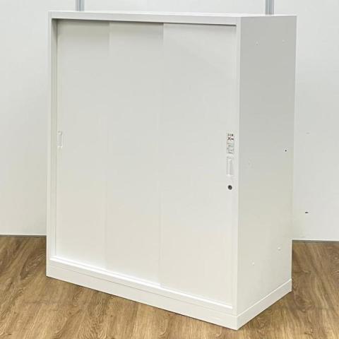 【中古】レクトライン  オカムラ（okamura） ローキャビネット／引き違い