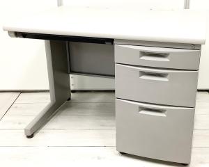 【幅1000㎜のコンパクトタイプ！使い勝手の良い３段収納の片袖机！】■イトーキ（ITOKI）製　CZNシリーズ　片袖机　■W1000㎜　■グレー　■シリンダー錠※横浜本店撮影画像