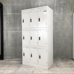 【省スペースで多人数分収納できます！】■コクヨ（KOKUYO）製　LKシリーズ　9人用ロッカー（3列3段収納）　■ニューグレー　■シリンダー錠 【個人の荷物をしっかり保管！品質安心の国産メーカー品！】外部倉庫在庫