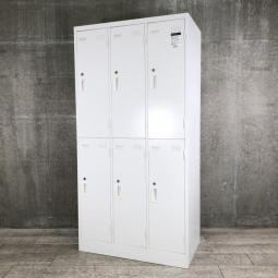 【６人分を幅900㎜のスペースで！衣服や荷物も収納力抜群です！】■コクヨ (KOKUYO) 製　LKロッカー　6人用更衣ロッカー　■ホワイト　■シリンダー錠　オフィスバスターズ　外部倉庫在庫