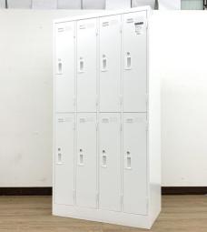 【省スペースに設置できる！上下収納タイプ！】■コクヨ製　8人用ロッカー　ホワイト　■スタンダードなデザインで使いやすい！ 外部倉庫在庫