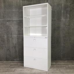 【在庫お探しいたします!/予約依頼商品】オカムラ製のハイキャビネット(オープン書庫+3段ラテラル書庫)【レクトラインシリーズ】 *良品を格安で!「オフィスバスターズ福岡南店」は、福岡を拠点として、全国へ中古オフィス用品・オフィス家具を提供しております。