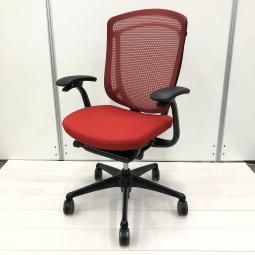 【最上位機種にふさわしい上質な座り心地！ハイグレードメッシュチェア！】■オカムラ製　コンテッサ　セコンダ　ハイバックタイプ　■座面クッション　背面メッシュ　■デザインアーム　■レッド【OKT31】【関東倉庫在庫品】【弊社使用欄：】