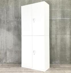 【高品質で安心の国産スチールキャビネット！】 ■オカムラ 　レクトラインシリーズ　上下両開き書庫セット　W900×D450×H2150mm　ホワイト【Okamura　Rectline】★