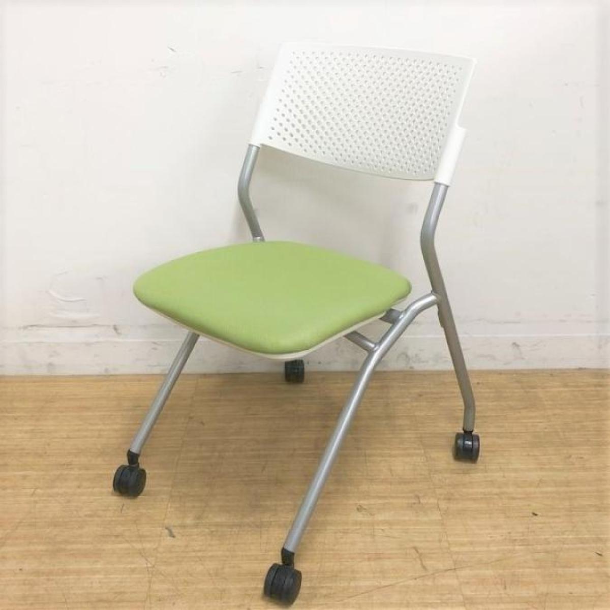 【在庫入替セール】内田洋行のミーティングチェア　ネスティングチェア　FM-265シリーズ　背ホワイト×座グリーン　コンパクトでスタイリッシュ【愛知・名古屋・豊田・静岡・浜松】
                        FM-265シリーズ
                                    中古
            