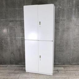 【在庫お探しいたします！/予約依頼商品】イトーキ製のハイキャビネット(両開き書庫＋両開き書庫)【シンラインシリーズ/ホワイト】　＊良品を格安で！「オフィスバスターズ福岡南店」は、福岡を拠点として、全国へ中古オフィス用品・オフィス家具を提供しております