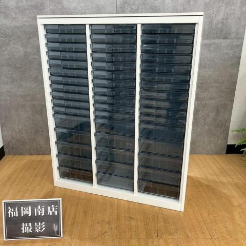 【中古】レクトライン  オカムラ（okamura） ローキャビネット／クリスタルトレー