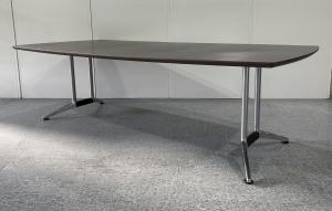 【打ち合わせや研修にオススメ！W2400で広々と使える！】■ウチダ製　ST-5200　ミーティングテーブル　■木目調ダーク