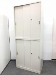 【在庫入替セール品】レクトライン引き違い書庫セット！　開閉スペースがいらないので省スペースに最適！ ■オカムラ/レクトライン/ニューグレー【弊社使用欄：A01029264×２】【KN】