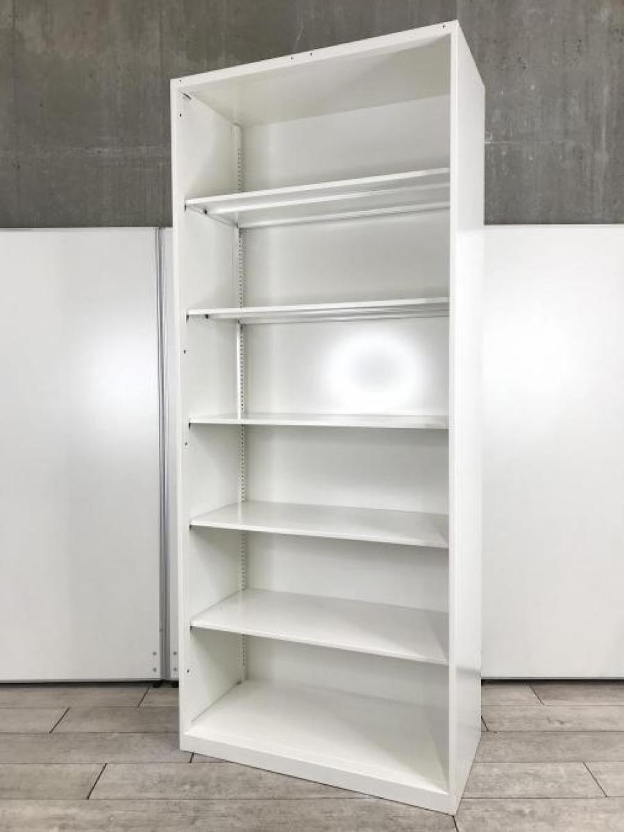 【出し入れしやすい！大容量オープンキャビネット！よく使う資料やカタログ収納にオススメ！】■オカムラ(okamura)製　レクトラインシリーズ　オープン書庫　ハイキャビネット　W900×D450×H2150mm　■ホワイト
                        レクトライン
                                    中古
            