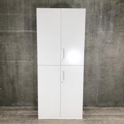 【観音開きですべての書類を見渡せ、必要な書類がラクに取り出せる！人気の書庫セット！】■コクヨ（KOKUYO）製　エディア（EDIA）　上下両開き書庫セット　ハイキャビネット　■ホワイト　■シリンダー錠