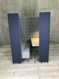 【個室感がほどよく増し集中して作業が出来ます！】■コクヨ製　フォーレ　ワークブース　ソファ・ライト付き　■ブルー　 【ABW】【関東倉庫在庫品】【弊社使用欄：A01039147】