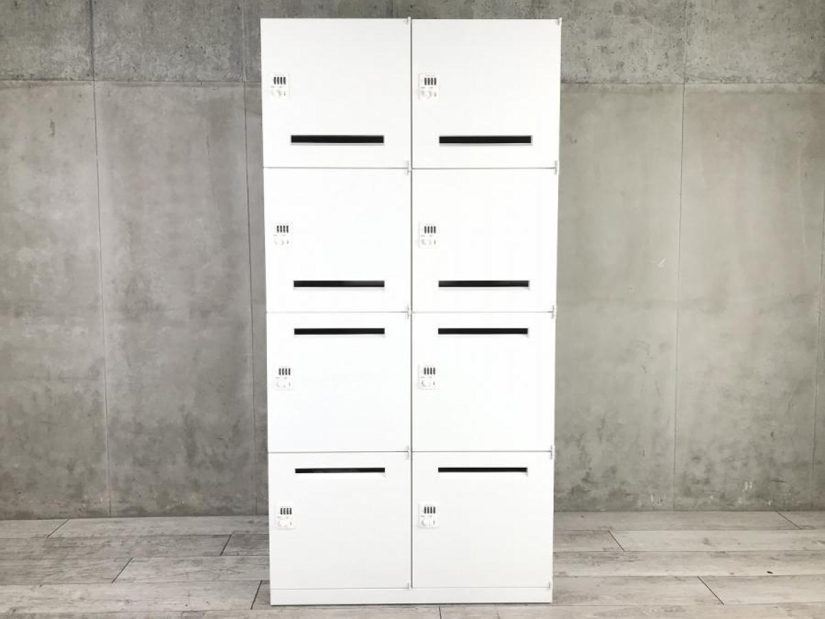 【これ1台で8人分の収納力！】■オカムラ 製　8人用パーソナルロッカー　ダイヤル錠タイプ　投函口付　■増員時に最強の相棒！　メールロッカー　モバイルロッカー★
                        レクトラインロッカー
                                    中古
            