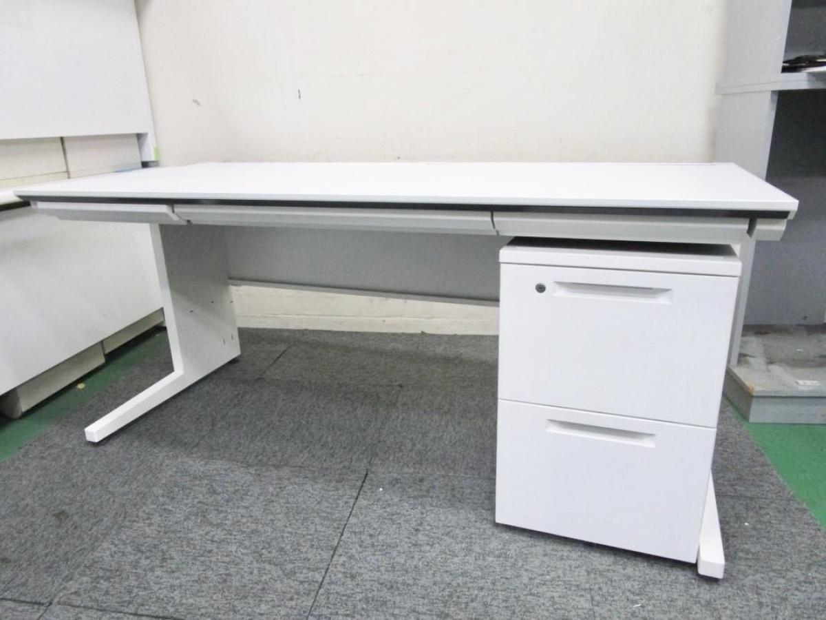 【横幅1600サイズ！】【セット商品（デスク×１台/2段ワゴン×１台）】片袖机よりも使い勝手のよりデスク+ワゴンセットが入荷！
■コクヨ/iSシリーズ/ホワイト　引き出し　横幅1600㎜×奥行700㎜×高さ720㎜
                        iSシリーズ
                                    中古
            
