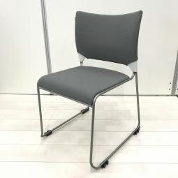 【大量入荷商品】【打合せや会議室、休憩スペースなど使いどころ様々！】■オカムラ製　レーテシリーズ　スタッキングチェア　■グレー【OKT63】【関東倉庫在庫品】【弊社使用欄：】