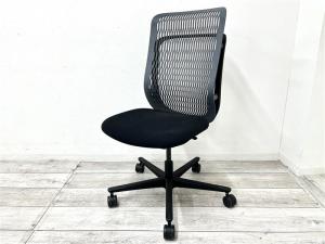 【定価約6万円】【快適な座り心地とシンプルな操作性！ブラックカラーのハイバックチェア】■内田洋行製　ＡＪ　肘無ハイバックチェア　■座面ブラック＋背もたれグレー