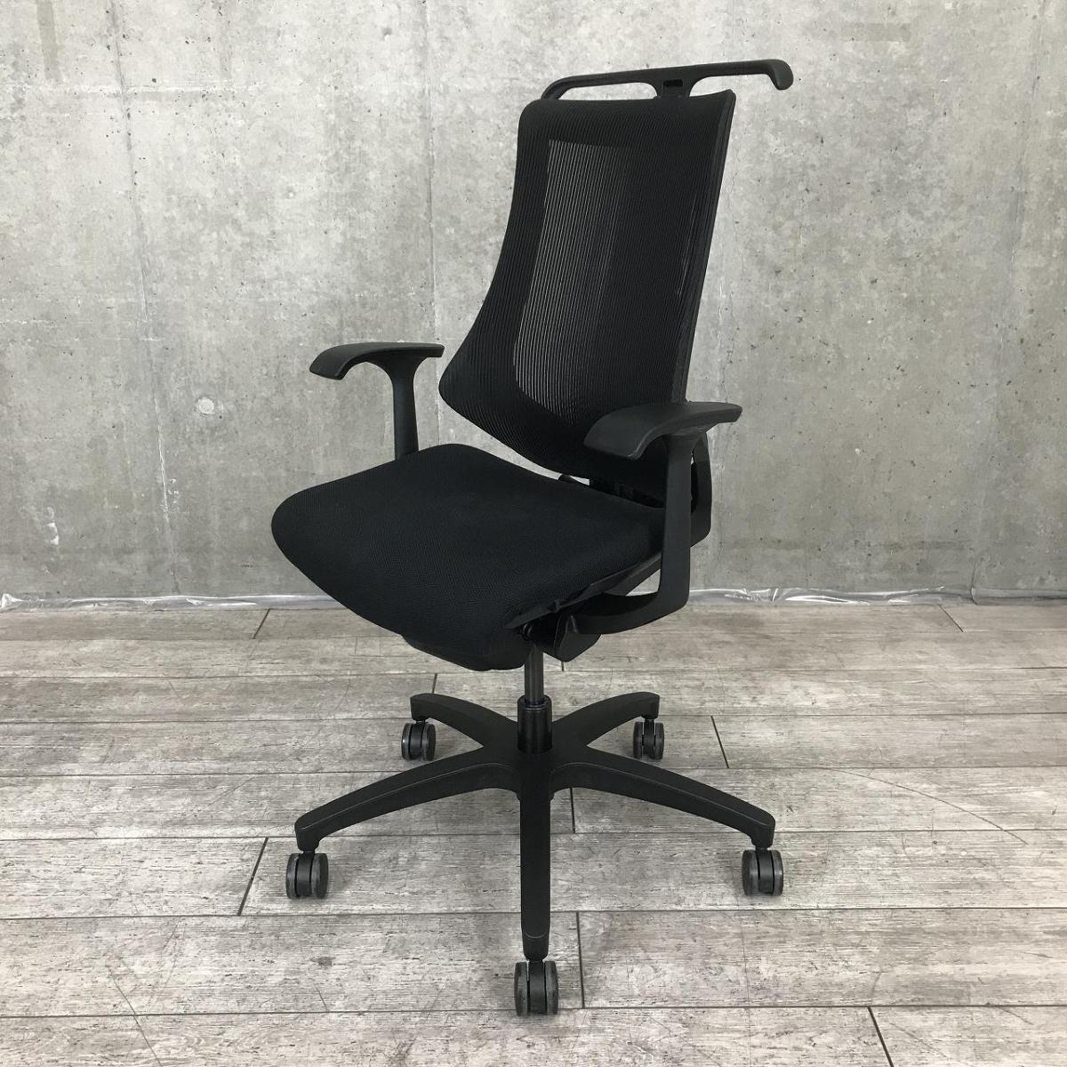 中古】エフメッシュ イトーキ/ITOKI 肘付ハイバックチェア 565248 