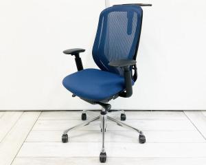 【前傾チルト機能付き】【オカムラ製品で最も人気を集める高機能メッシュチェア!】/オススメ(おすすめ) /人気商品【弊社使用欄:A01033128】■肘付き ハイバック 背面メッシュ ■可動肘 ■ハンガー付き ■ブルー × ブラックシェル/オカムラ(okamura)製 シルフィ(Sylphy)チェア