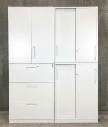 上下引き違い+観音開き+引き出しのセット!オススメ(おすすめ) /人気商品【弊社使用欄:A01031461/A01031463/A01036258/A01040802】■シリンダー錠 ホワイト/コクヨ/エディア