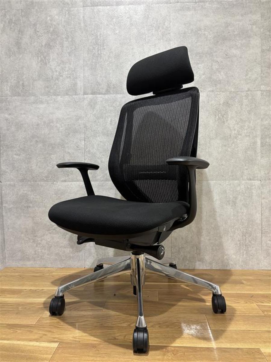 bm　オカムラ　シルフィーチェア　前傾機能　ハイバック　メッシュタイプ　中古 中古】シルフィーメッシュ オカムラ/okamura 肘付ハイバックチェア