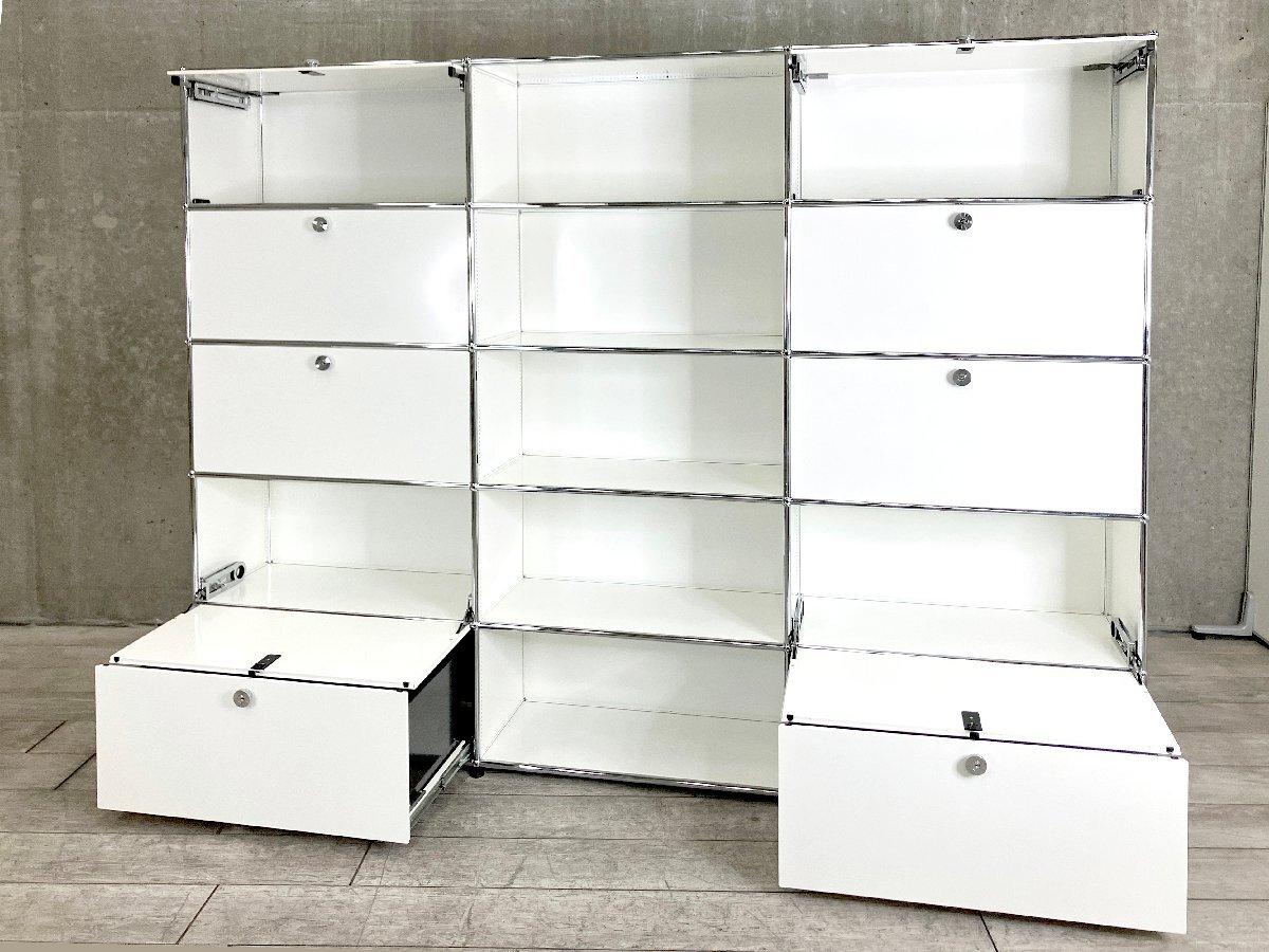 美品■USM Haller USMハラー■2列2段 キャビネット 収納 ホワイト 中古】USMハラー キャビネット USMハラー 書庫その他 565473 - 中古