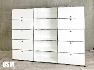 【引き取り限定】USMハラー 3列5段 キャビネット ピュアホワイト D350 FUDDDDDDEX