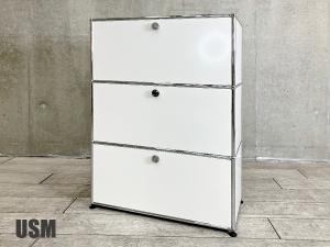 USMハラー 1列3段キャビネット ピュアホワイト D350 DDDDEX