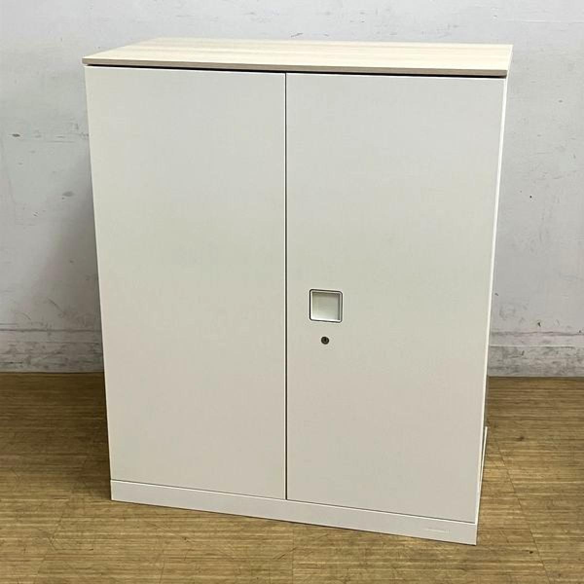 【在庫入替セール】オカムラ　レクトライン　両開き書庫　シリンダー錠　鍵付き　天板：ナチュラル×本体：ホワイト　珍しいサイズ感にて入荷【愛知・名古屋・豊田・静岡・浜松】
                        レクトライン
                                    中古
            