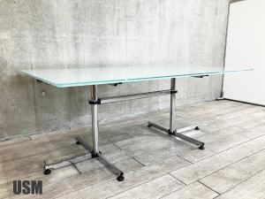 USMハラー　キトス テーブル /デスク　ホワイトガラストップ　W1800ｘD1200