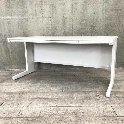 イナバ　デュエナ　平机　ホワイト　広々使えるW1600サイズ　センター引き出し付きで小物の収納可能【愛知・名古屋・豊田・静岡・浜松】