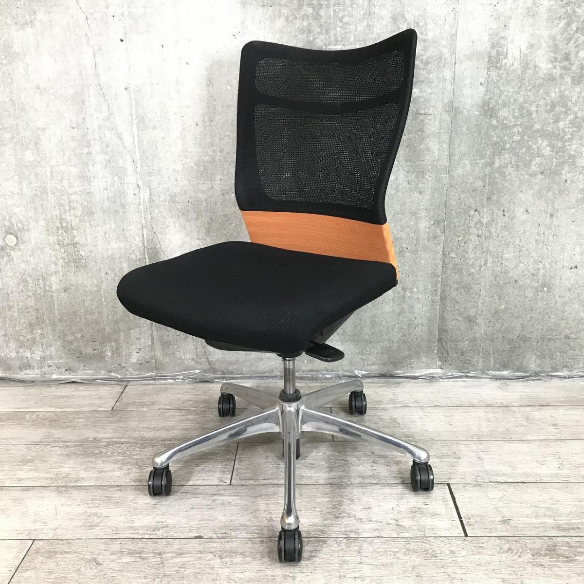 中古】フィーゴメッシュチェア CJ31BR オカムラ/okamura 肘無