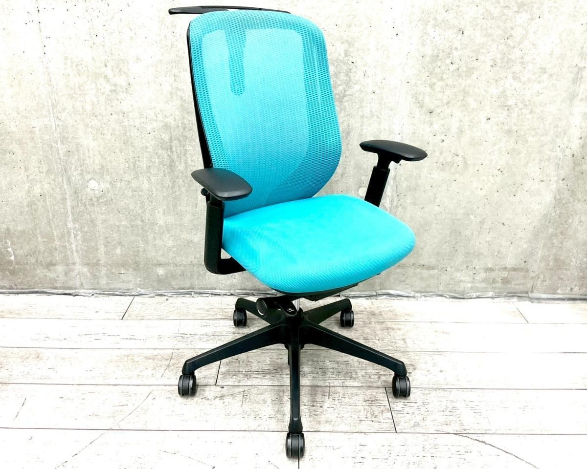 中古】シルフィーメッシュ オカムラ/okamura 肘付ハイバックチェア