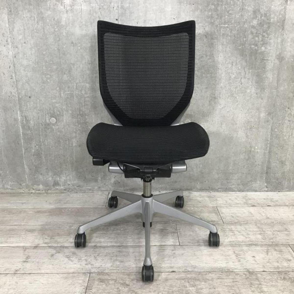 中古】バロンチェア CP33CR オカムラ/okamura 肘無ローバックチェア