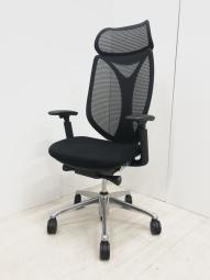 【1脚限定】【ヘッドレスト付き！】流れるような美しいフォルム「サブリナ」入荷！中古　オフィスチェア　高級チェア　メッシュチェア　テレワーク　在宅ワーク　ヘッドレスト　オカムラ　ブラック　ランバーサポート