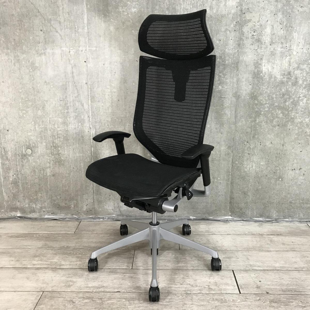 【オフィスの執務室、会議室におすすめ！】■オカムラ（okamura）製　バロン（Baron）チェア　肘付き　ハイバック　■背・座面メッシュ　■可動肘　■ヘッドレスト付き　■ブラック【硬めの座面が大人気！国産メッシュチェアの代表格！】
                        バロンメッシュチェア
                                    中古
            