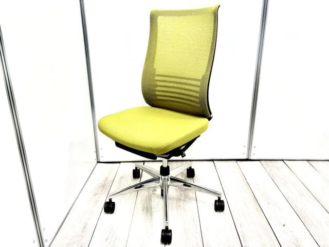 【中古】ベゼル アルミポリッシュ CRS-G2822E6 コクヨ（KOKUYO） 肘無ハイバックチェア